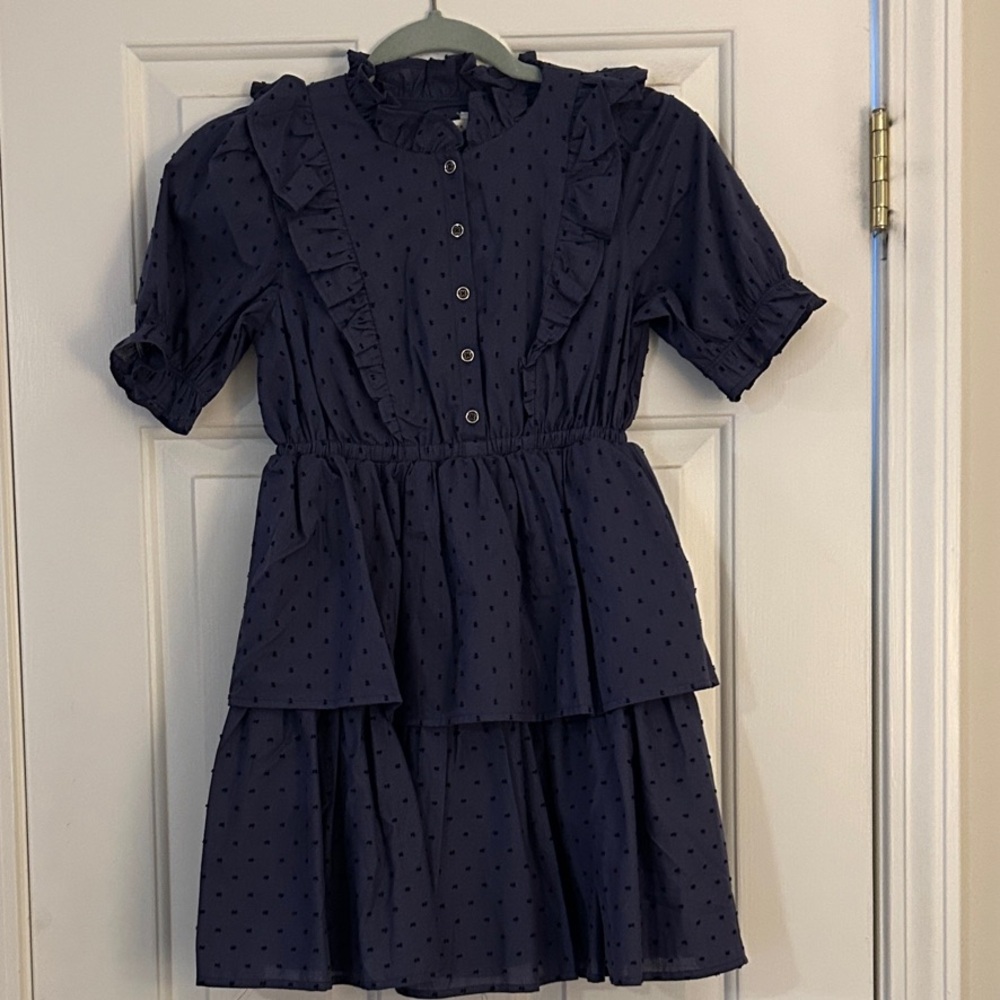 Janie and Jack Midnight Blue Ruffle Dress